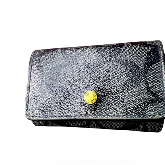 Coach - Black Signature C Key Ring Wallet - Picture 1 of 6